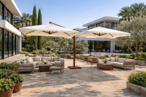 Parasol wspornikowy w kształcie litery „T” 3,5x7m „Double Palermo”