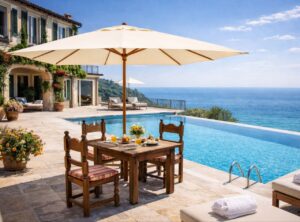 Parasol zewnętrzny Milan, kwadratowa kopuła 3x3m