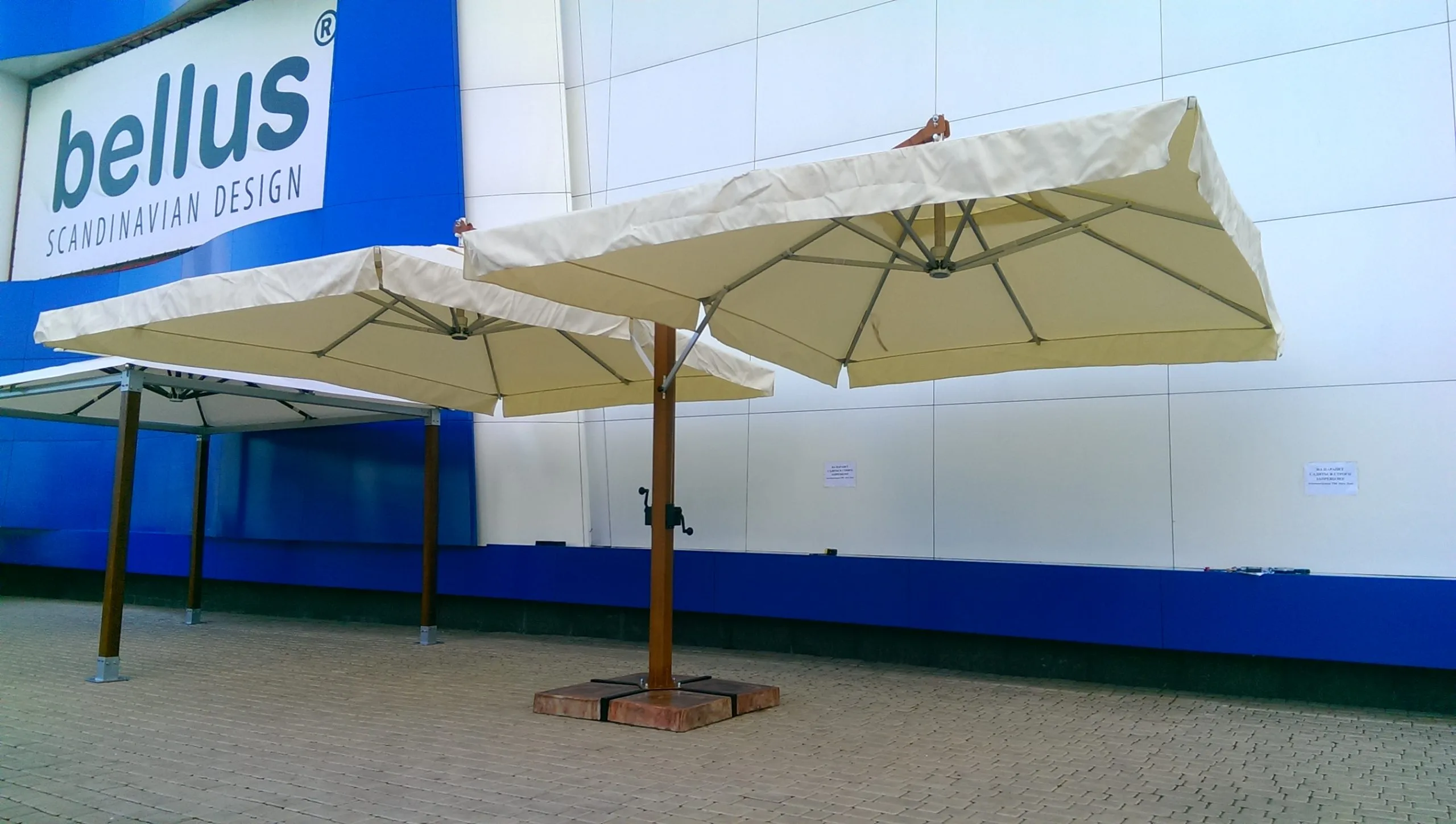 Parasol zewnętrzny wspornikowy „Double Lux”, podwójna kopuła 3x8m, 4x6m - obrazek 4