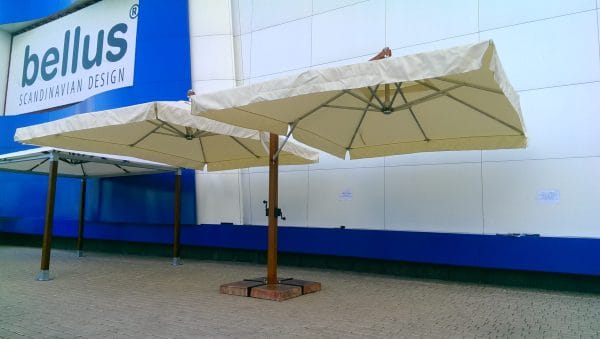 Parasol zewnętrzny wspornikowy „Double Lux”, podwójna kopuła