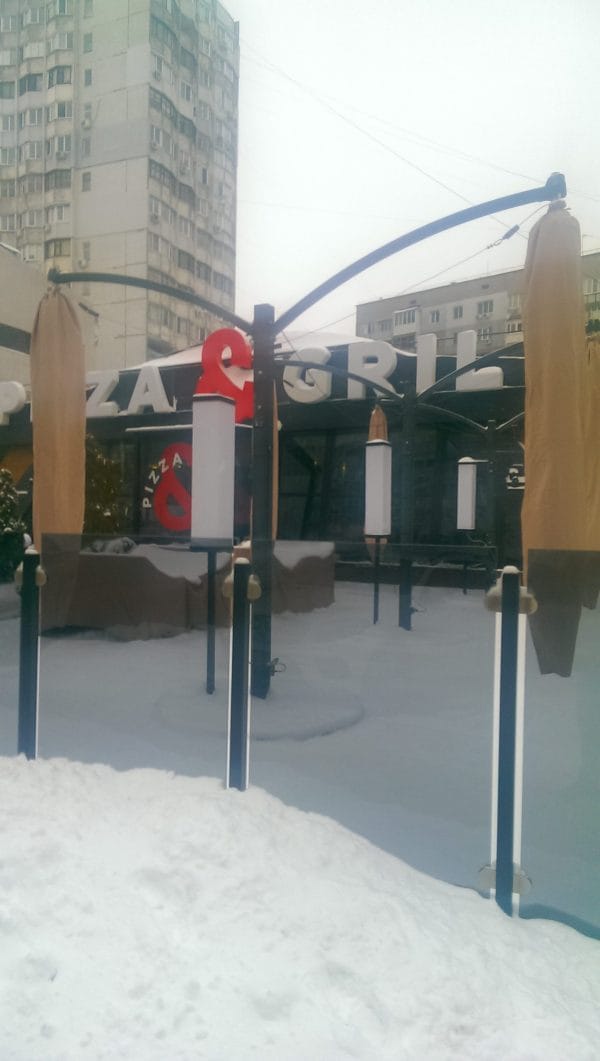 Parasol zewnętrzny wspornikowy Double podwójna kopuła 3x6m - obrazek 3