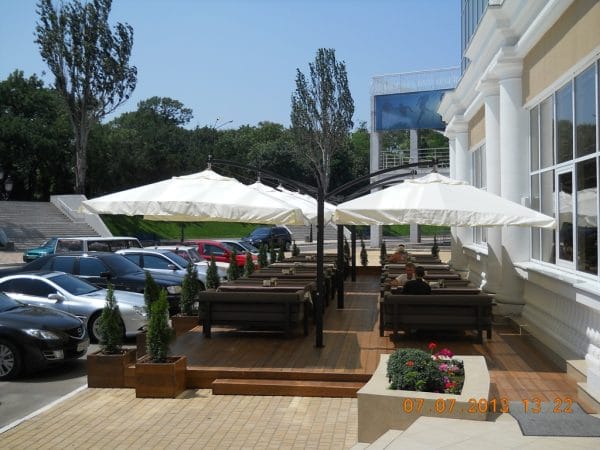 Parasol zewnętrzny wspornikowy Double podwójna kopuła 3x6m - obrazek 5