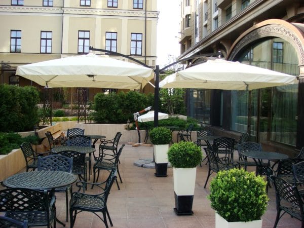 Parasol zewnętrzny wspornikowy Double podwójna kopuła 3x6m - obrazek 8