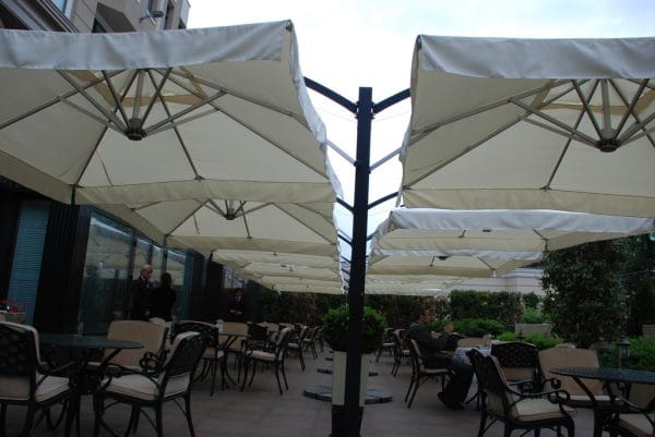 Parasol zewnętrzny wspornikowy Double podwójna kopuła 3x6m - obrazek 9
